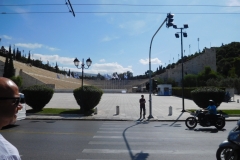 View of Olympic Stadium from across the street