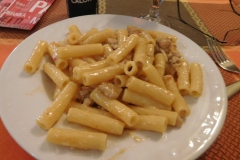 Home made pasta from a small restaurant in Rome.