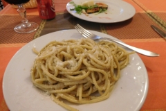 Home made spegetti from a small restaurant in Rome.